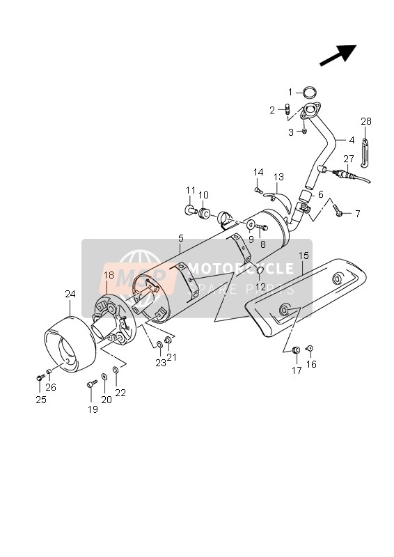 Suzuki UH125 BURGMAN 2008 Silenziatore per un 2008 Suzuki UH125 BURGMAN